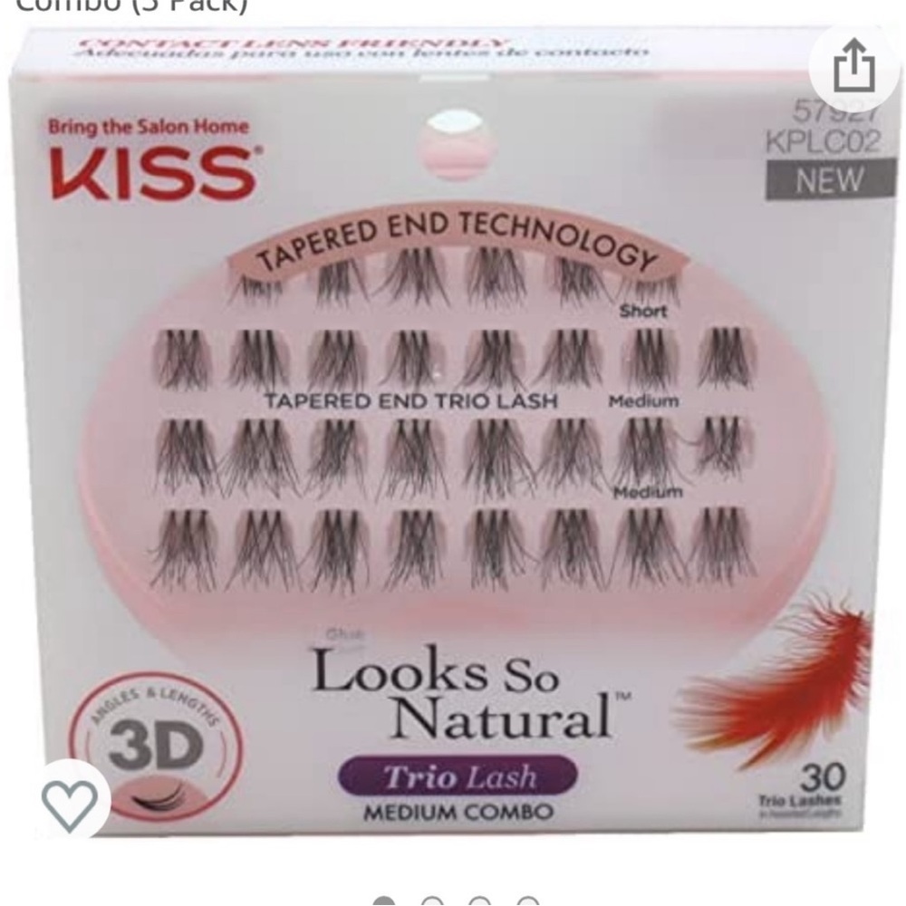 ☀️ 3/$15 Kiss Ever-Ez Trio Lashes Medium Combo
